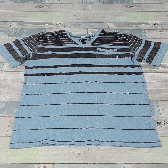 Element Blue & Gray V-Neck Shirt sz Large - Picture 1 of 4